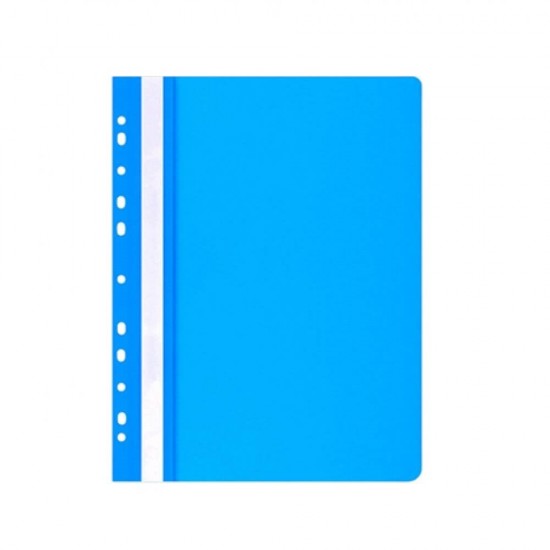 Dosare din Plastic cu Sina si Multiperforatii, 25 Buc/Set, 225x305 mm, Capacitate de 200 Coli, Culoare Albastra, Dosare din Plastic OFFICE Products, Dosar din Plastic pentru Documente, Dosar cu Sina Si Multiperforatii