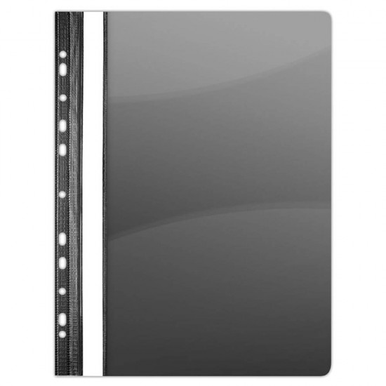 Dosare din Plastic cu Sina si Multiperforatii, 10 Buc/Set, 225x305 mm, Capacitate de 200 Coli, Culoare Neagra, Dosare din Plastic DONAU, Dosar din Plastic pentru Documente, Dosar cu Sina Si Multiperforatii
