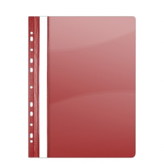 Dosare din Plastic cu Sina si Multiperforatii,10 Buc/Set,225x305 mm, Capacitate de 200 Coli, Culoare Rosie, Dosare din Plastic DONAU, Dosar din Plastic pentru Documente, Dosar cu Sina Si Multiperforatii