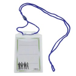 Set 100 Ecusoane Verticale din Plastic cu Snur Albastru Ecada, 75x104 mm, Hartie 61x98 mm, Ecusoane cu Snur, Set Ecusoane, Ecuson Birou, Ecuson cu Snur, Set Ecusoane cu Snur, Ecuson Vertical