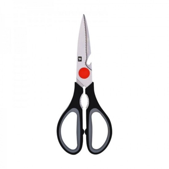 Foarfeca Multifunctionala Bucatarie cu Grip Deli, 21 cm, Neagra, Foarfeca Multifunctionala, Foarfeca Multifunctionala pentru Bucatarie, Foarfeca Multifunctionala pentru Bucatarie cu Grip, Foarfeca Multifunctionala din Material Inoxidabil