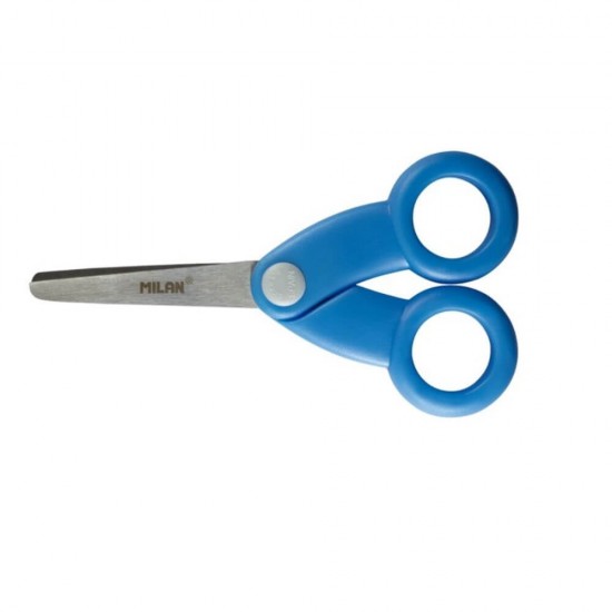 Foarfeca MILAN School, 12.3 cm, Lama Otel Inoxidabil, Albastra, Foarfece Lucru Manual, Foarfece MILAN Scoala, Foarfece MILAN pentru Craft, Foarfeca Universala, Foarfeca de Birou, Foarfeca pentru Hartie si Carton