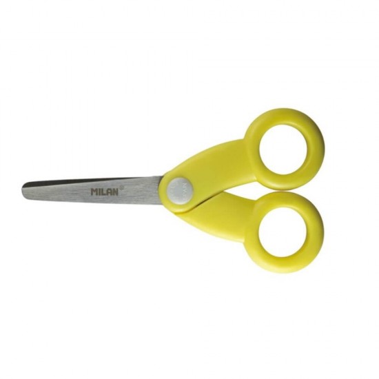 Foarfeca MILAN School, 12.3 cm, Lama Otel Inoxidabil, Galbena, Foarfece Lucru Manual, Foarfece MILAN Scoala, Foarfece MILAN pentru Craft, Foarfeca Universala, Foarfeca de Birou, Foarfeca pentru Hartie si Carton