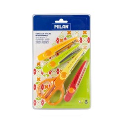 Foarfeca MILAN, cu 4 Profile, 15.5 cm, Lama Otel Inoxidabil, cu 4 Lame Interschimbabile, Foarfece Lucru Manual, Foarfece MILAN Scrapbooking, Foarfece MILAN pentru Craft, Foarfeca Universala, Foarfeca de Birou, Foarfeca pentru Hartie si Carton