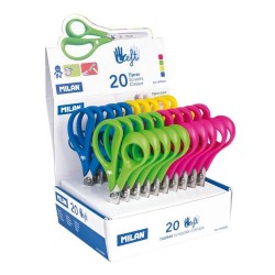 Set 20 Foarfeci MILAN, 14 cm, Lama Otel Inoxidabil, pentru Stangaci, Foarfece pentru Stangaci, Set Foarfeci MILAN Scoala, Foarfece MILAN pentru Stangaci, Foarfeca Persoane Stangace, Foarfeca de Birou, Foarfeca pentru Hartie si Carton