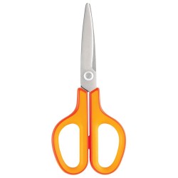 Foarfeca din Otel Inoxidabil, 19.5x8.5 cm, Lama 7.5 cm, Portocalie, Foarfece, Foarfece Otel pentru Scoala, Foarfeca, Foarfece pentru Casa, Foarfeca Universala, Foarfeca de Birou si Scoala, Foarfeca pentru Hartie si Carton