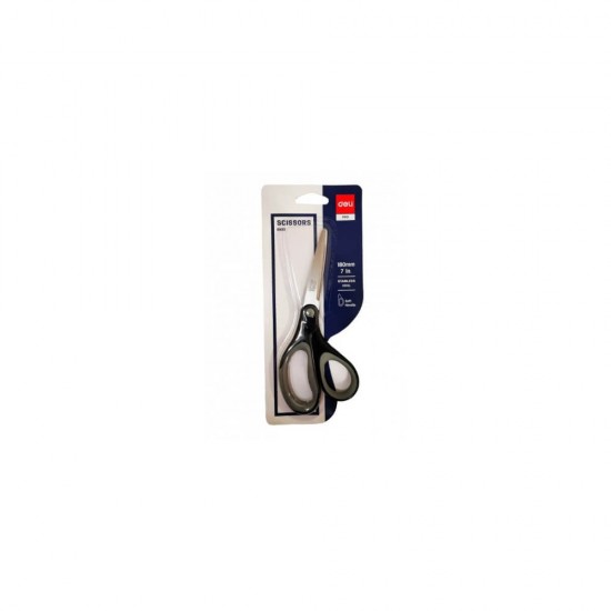  Foarfeca DELI Clasic, Lama Otel Inoxidabil, Manere Ergonomice Negre, 180 mm, 1 Buc, Foarfeca Standard, Foarfeca de Birou, Foarfeca pentru Birou, Foarfeca Hartie, Foarfeca Plastic, Foarfeca pentru Carton, Foarfeca Maner Ergonomic, Foarfeca Lama din Otel