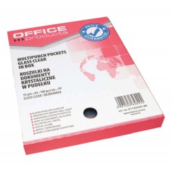 Set 100 Folii de Protectie A4, Tip Cristal, 55 MIC, Ambalat in Cutie, Transparente, Folii Protectie Documente, Folie Protectie Documente OFFICE Products, Folii din Plastic pentru Documente, Folii Transparente Tip Cristal