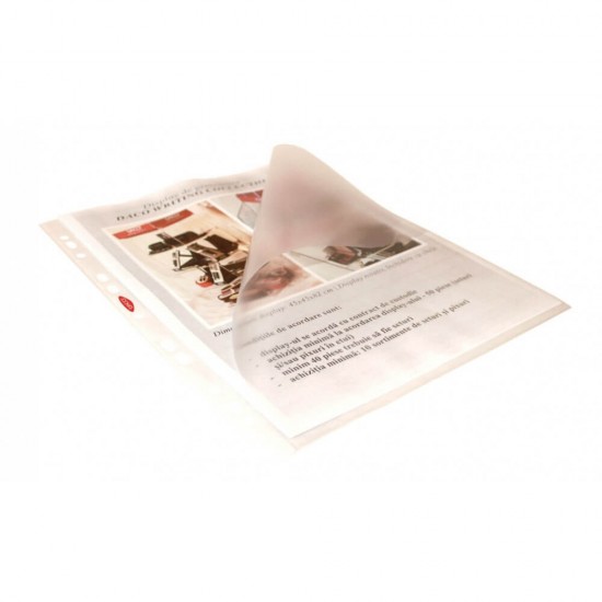 Set 50 Folii Protectie Documente A4 DACO, Deschidere in "L", Margine Multiperforata pentru Arhivare, Set Folii Protectoare, Folii Protectie A4, Folie Protectie pentru Indosariere, Folie de Protectie pentru Coala A4, Set Folii de Protectie Foi A4