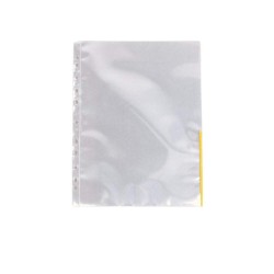Set 100 Folii Protectie Documente A4 Esselte, 105 Microni, Margine Galbena, Folie Protectie Documente, Folii A4, Folii A4 Protectie, Folii pentru Documente, Folii Transparente Protectie, Folie Transparenta Protectie, Folie Transparenta Documente