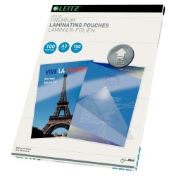 Set 100 Folii A3 de Laminare la Cald Leitz UDT, 100 Microni, Finisaj Lucios, Folii Laminare A3, Folii Mari Laminare, Folii Laminator, Folii pentru Laminare, Folie Laminare, Set Folii Laminare, Folii Lucioase Laminare, Folie de Laminare