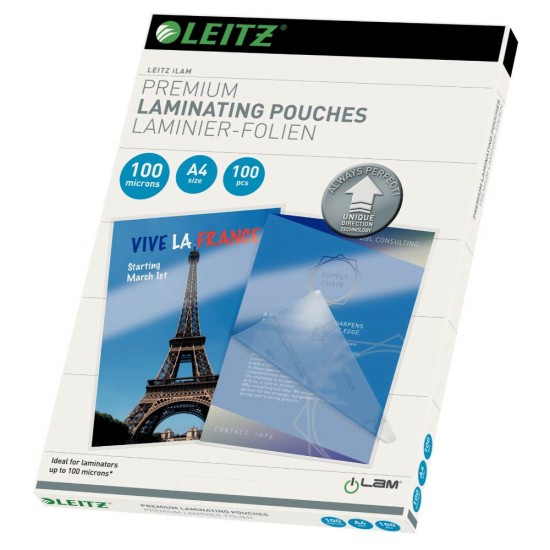Set 100 Folii A4 de Laminare la Cald Leitz UDT, 100 Microni, Finisaj Lucios, Folii Laminare A4, Folii Mari Laminare, Folii Laminator, Folii pentru Laminare, Folie Laminare, Set Folii Laminare, Folii Lucioase Laminare, Folie de Laminare