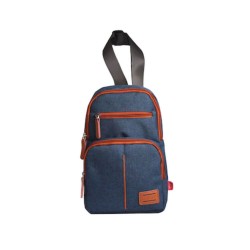 Geanta pentru Umar DACO, 32x28x9 cm, cu 3 Fermoare, Material Poliester, Albastra, Geanta Casual Sport, Geanta de Umar pentru Adolescenti, Geanta Casual, Genti Dama, Genti Casual cu Fermoare pentru Carti si Caiete, Geanta de Scoala, Genti Scoala