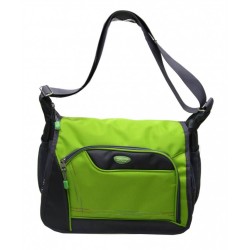 Geanta Umar DACO, 39x28x17 cm, Poliester, 2 Fermoare si Curea Reglabila, Verde/Negru, Genti Umar, Geanta Umar pentru Scoala, Genti pentru Scoala, Geanta Scoala Fete, Genti Scoala Adolescenti, Geanta Scoala Baieti