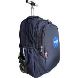 Ghiozdan Tip Troller Majewski, Baieti, 3 Compartimente, 2 Buzunare, TB-01, Night Sky, Gama St. Right, Negru