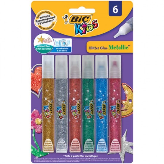 Set 6 Lipiciuri BIC cu Sclipici, Culori Asortate, Lipici BIC, Sclipici BIC, BIC Sclipici, Set Sclipici BIC, Sclipici Decorativ, Sclipici Multicolor, Sclipici cu Lipici, Glitter, Glitter cu Sclipici, Hartie Sclipici, Sclipici la Tub