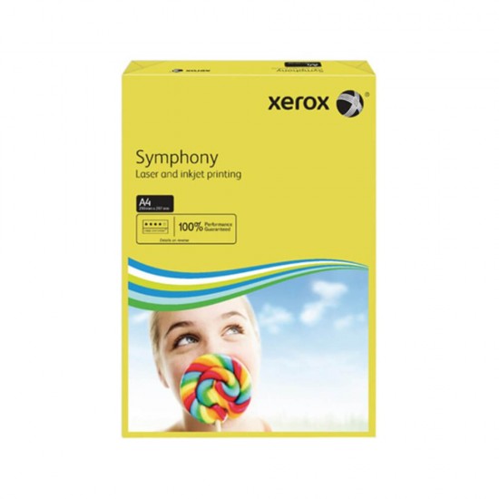 Carton Copiator A4 Xerox Symphony, Galben Intens, 250 Coli/Top, 160 g/m², Carton, Carton pentru Birou, Copiator Carton, Carton A4, Carton Xerox, Carton Copiator A4, Carton Imprimanta, Carton de Imprimanta, Carton pentru Imprimanta 