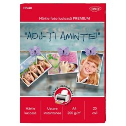 Hartie Foto A4 DACO, 20 Coli/Top, 200 g/m², pentru Imprimanta Ink-Jet, Hartie Foto, Hartie Foto A4, Hartie Foto Lucioasa, Hartie Foto Glossy, Hartie Foto Ink-Jet, Hartie Fotografica, Hartie Foto Daco, Hartie Foto 200 g, Hartie Tip Foto