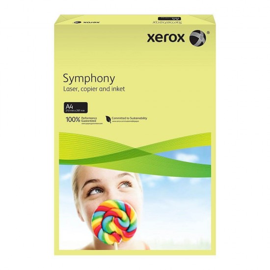 Carton Copiator A4 Xerox Symphony, Galben Pal, 250 Coli/Top, 160 g/m², Carton, Carton pentru Birou, Copiator Carton, Carton A4, Carton Xerox, Carton Copiator A4, Carton Imprimanta, Carton de Imprimanta, Carton pentru Imprimanta 
