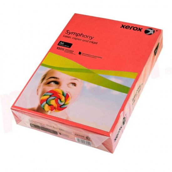 Carton Copiator A4 Xerox Symphony, Rosu Intens, 250 Coli/Top, 160 g/m², Carton, Carton pentru Birou, Copiator Carton, Carton A4, Carton Xerox, Carton Copiator A4, Carton Imprimanta, Carton de Imprimanta, Carton pentru Imprimanta 