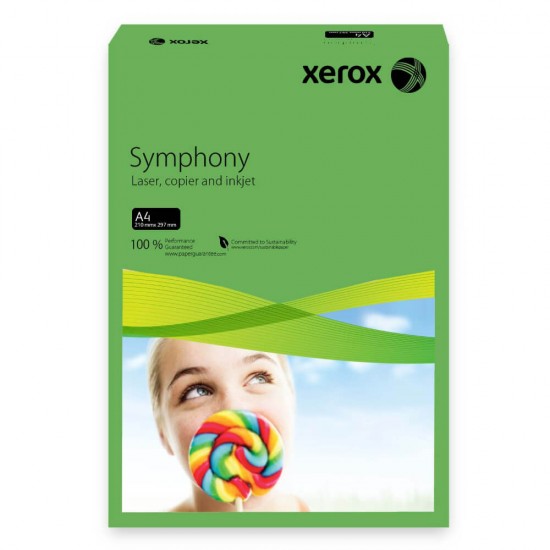 Carton Copiator A4 Xerox Symphony, Verde Intens, 250 Coli/Top, 160 g/m², Carton, Carton pentru Birou, Copiator Carton, Carton A4, Carton Xerox, Carton Copiator A4, Carton Imprimanta, Carton de Imprimanta, Carton pentru Imprimanta 