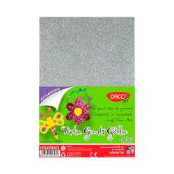 Set 10 Coli Hartie Gumata Glitter Autoadeziva A4 Daco Art, Argintiu, Hartie cu Sclipici, Coli Autoadezive Sclipici, Hartie cu Sclipici, Hartie Decorativa, Hartie pentru Decoratiuni, Hartie Sclipici Autoadeziva, Hartie Autoadeziva Sclipici