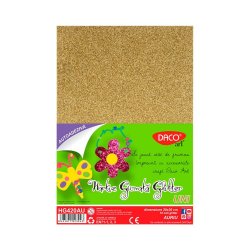 Set 10 Coli Hartie Gumata Glitter Autoadeziva A4 Daco Art, Auriu, Hartie cu Sclipici, Coli Autoadezive Sclipici, Hartie cu Sclipici, Hartie Decorativa, Hartie pentru Decoratiuni, Hartie Sclipici Autoadeziva, Hartie Autoadeziva Sclipici
