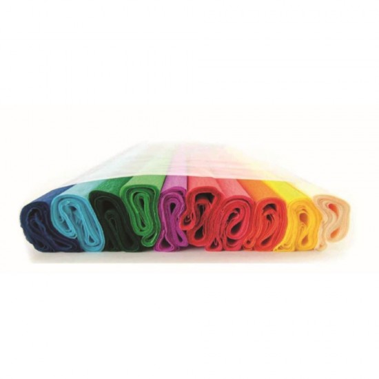 Hartie Creponata EVOFFICE, 50x100 cm, 10 Buc/Set, Diverse Culori, Hartie Creponata, Set Hartie Creponata, Rola Hartie Creponata Colorata, Role Hartie Creponata, Foi Hartie Creponata, Hartie Colorata Creponata, Rechizite Scolare, Papetarie 