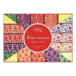 Hartie Decorativa DACO A4, Model Dragostea, 20 Coli/Top, 120 g/m², 5 Culori, Hartie Colorata Decorativa, Bloc Hartie Decorativa, Modele Hartie Decorativa, Hartie Decorativ Speciala, Set Hartie cu Modele, Hartie Decorativa cu Model