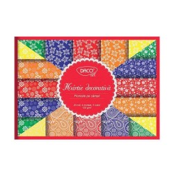 Hartie Decorativa DACO A4, Model Floricele, 20 Coli/Top, 120 g/m², 5 Culori, Hartie Colorata Decorativa, Bloc Hartie Decorativa, Modele Hartie Decorativa, Hartie Decorativ Speciala, Set Hartie cu Modele, Hartie Decorativa cu Model