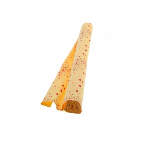 Hartie Floristica DACO, 50x250 cm, 5 Buc/Set, 180 g/m², Model Inimi, Galbena, Hartie Creponata Floristica, Hartie Modelare Flori, Rola Hartie Creponata Floristica, Hartie Floristica 180 g, Rola Hartie Floristica, Hartie Floristica Colorata