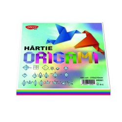 Hartie Origami DACO, 21x21 cm,100 Coli/Top, 10 Culori, 80 g/m², Hartie Origami Colorata, Hartie Patrata Origami, Coli pentru Origami, Produse de Hartie