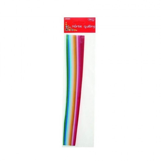 Hartie Quilling DACO, 30x1 cm, 300 Fasii/Set, Multicolor, 80 g/m², Hartie Quilling Colorata, Fasii Quilling, Hartii Colorate Quilling, Produse de Hartie, Instrumente Quilling, Banda Hartie Quilling