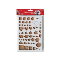 Sablon Quilling cu Diverse Modele DACO, 21x15 cm, 52 Suprafete pentru Trasare, Plastic, Alb, Sablon Quilling, Sablon Quilling cu Diverse Modele, Sablon Quilling pentru Scoala, Sablon Quilling Alb