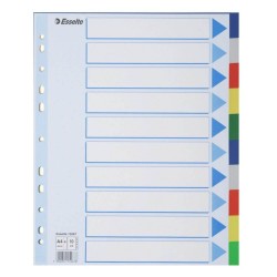 Index A4 Maxi Esselte, Plastic, cu 10 Separatoare Colorate, Index cu Separatoare Colorate, Index cu 10 Separatoare Colorate, Index de Plastic cu Separatoare, Index Arhiva, Index Dosar, Index Caiet Mecanic, Index Organizare, Index Biblioraft