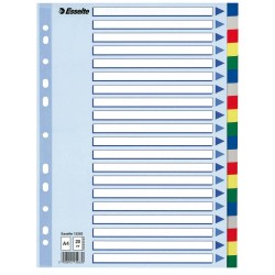 Index A4 Esselte, Plastic, cu 20 Separatoare Colorate, Index cu Separatoare Colorate, Index cu 20 Separatoare Colorate, Index de Plastic cu Separatoare, Index Arhiva, Index Dosar, Index Caiet Mecanic, Index Organizare