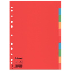 Separatoare Esselte Economy, A4, 10 Culori, Multicolor, Separator Index, Separatoare Carton Index, Separatoare Esselte, Separatoare Esselte Economy, Separatoare Index Multicolor, Despartitoare din Carton 