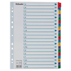 Separatoare Index din Carton Esselte Mylar, A4, Tip Index Alfabetic A-Z, Taste Laminate, Multicolor, Separator Index, Separatoare Carton Index, Separatoare Esselte, Separatoare Esselte Mylar, Separatoare Index Multicolor, Despartitoare din Carton 