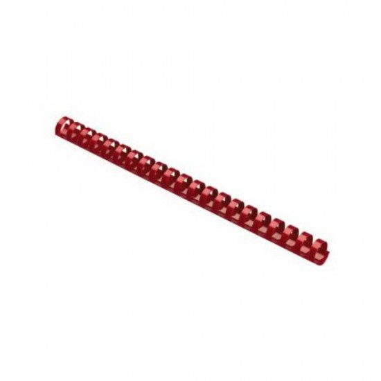 Inele din Plastic pentru Indosariere EVOffice, Dimensiune 12 mm, Capacitate 105 Coli, 100 Buc/Bax, Culoare Rosu, Spirale din Plastic de Legat