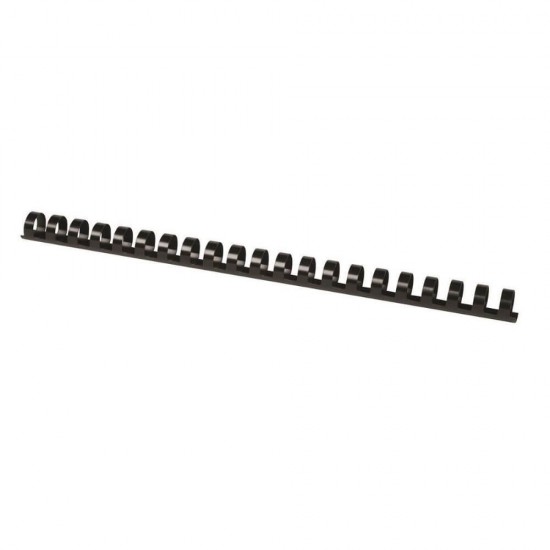 Inele din Plastic pentru Indosariere EVOffice, Dimensiune 14 mm, Capacitate 125 Coli, 100 Buc/Bax, Culoare Negru, Spirale din Plastic de Legat