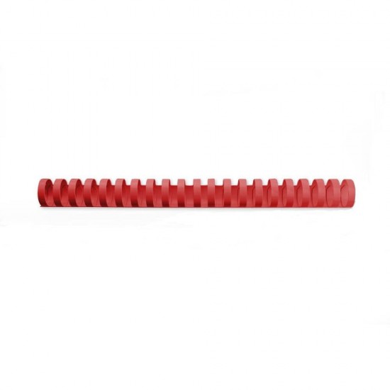 Inele din Plastic pentru Indosariere EVOffice, Dimensiune 14 mm, Capacitate 125 Coli, 100 Buc/Bax, Culoare Rosu, Spirale din Plastic de Legat