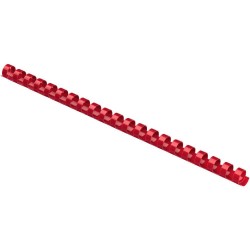 Inele din Plastic pentru Indosariere EVOffice, Dimensiune 16 mm, Capacitate 145 Coli, 100 Buc/Bax, Culoare Rosu, Spirale din Plastic de Legat