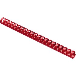 Inele din Plastic pentru Indosariere EVOffice, Dimensiune 22 mm, Capacitate 210 Coli, 50 Buc/Bax, Culoare Rosu, Spirale din Plastic de Legat