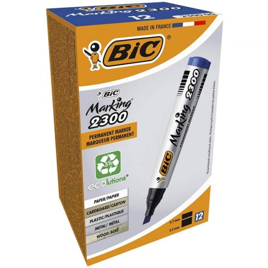 Marker Permanent BIC 2300, 12 Buc/Set, Varf Retezat de 3.7 - 5.5 mm, Culoare Albastra, Marker Permanent Albastru BIC 2300, Markere Permanente cu Cerneala Albastra, Marker Permanent BIC 2300, Set 12 Bucati Markere Permanente BIC 2300 cu Cerneala Albastra Marker Permanent BIC 2300, 12 Buc/Set, Varf Retezat de 3.7 - 5.5 mm, Culoare Albastra, Marker Permanent Albastru BIC 2300, Markere Permanente cu Cerneala Albastra, Marker Permanent BIC 2300, Set 12 Bucati Markere Permanente BIC 2300 cu Cerneala Albastra