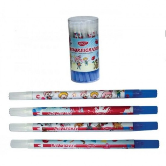 Pic Corector cu Rescriere Daco, 50 Buc/Set, pentru Cerneala de Stilou, Pic Sters Cerneala Stilou, Pic Capat Stergere Cerneala si Capat Scriere, Corector Stilou, Carioca Corectoare, Picuri Corectoare pentru Stilou, Pic de Sters Stilou