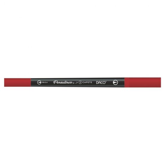 Pix Liner cu Doua Capete Daco Pensuliner, Varf Metalic 0.4 mm si Varf Tip Pensula, Visiniu Inchis, Pixuri Linere, Linere Daco, Pix cu Doua Capete, Pixuri Doua Capete, Liner Subtire, Liner 0.4 mm, Liner Visiniu, Pix Visiniu, Pixuri Visinii