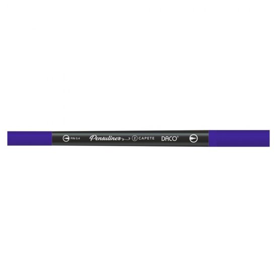 Pix Liner cu Doua Capete Daco Pensuliner, Varf Metalic 0.4 mm si Varf Tip Pensula, Mov, Pixuri Linere, Linere Daco, Pix cu Doua Capete, Pixuri Doua Capete, Liner Subtire, Liner 0.4 mm, Liner Mov, Pix Mov, Pixuri Mov