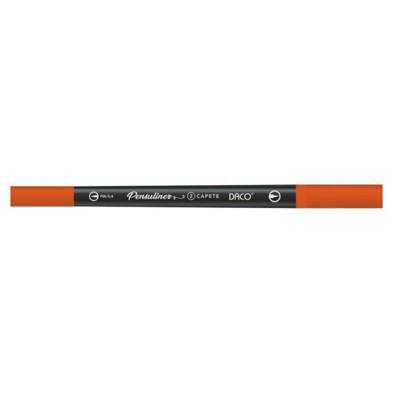 Pix Liner cu Doua Capete Daco Pensuliner, Varf Metalic 0.4 mm si Varf Tip Pensula, Rosu Inchis, Pixuri Linere, Linere Daco, Pix cu Doua Capete, Pixuri Doua Capete, Liner Subtire, Liner 0.4 mm, Liner Rosu, Pix Rosu, Pixuri Rosii