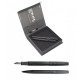 Set de Pix si Stilou INOXCROM Wall Street Textura, Penita din Iridiu, Culoare Corp Negru, Stilou cu Pix, Stilou INOXCROM, Pix INOXCROM