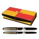 Set de Pix si Stilou cu Convertor PICASSO cu Penita din Iridiu, Placat cu Aur de 22k, Pix cu Mina Tip Parker, Ornamente Aurii, Culoare Corp Negru, Stilou Placat cu Aur, Stilou cu Pix, Stilou PICASSO, Pix PICASSO, Pix cu Mina Parker